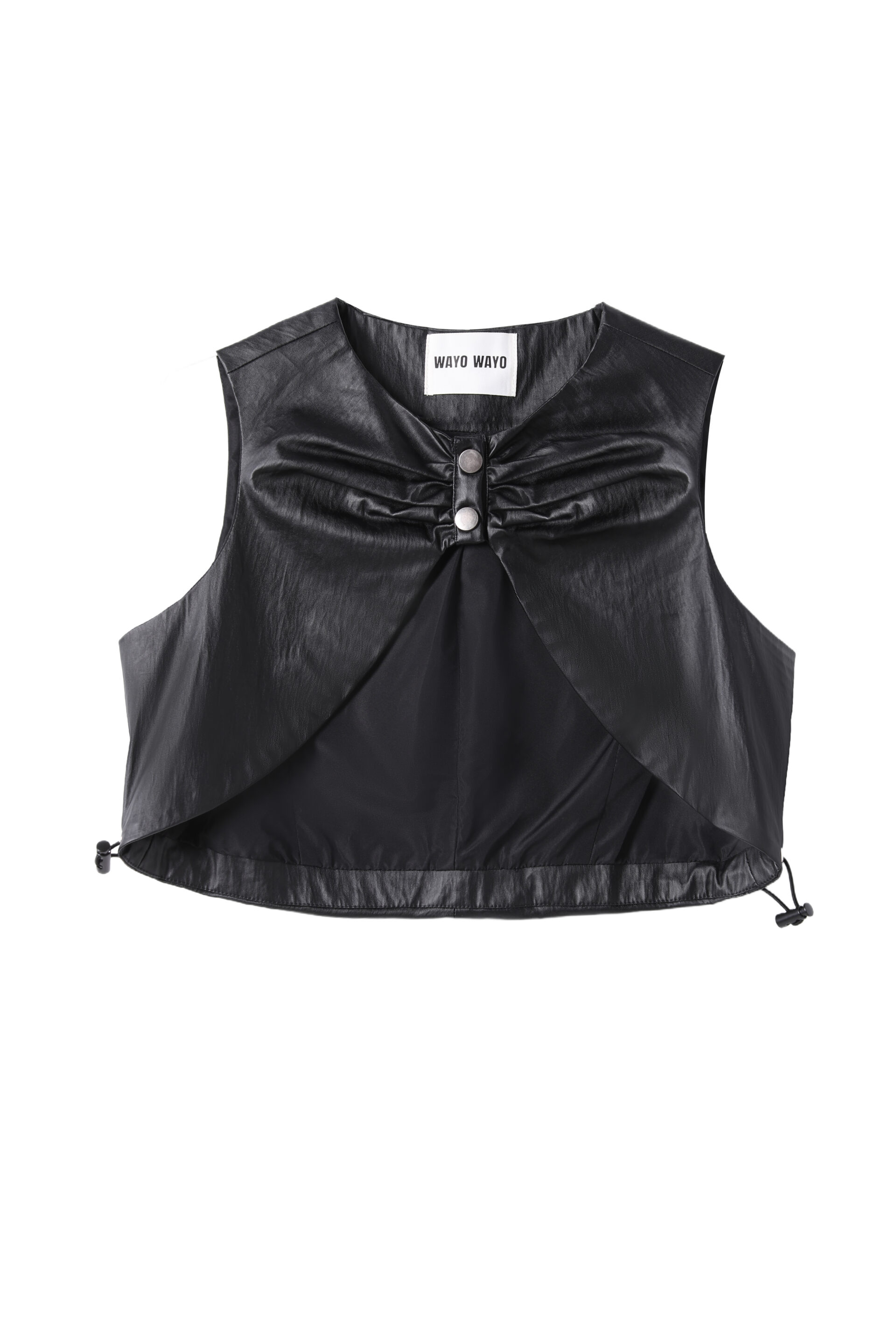 Coated Cotton Cropped Vest