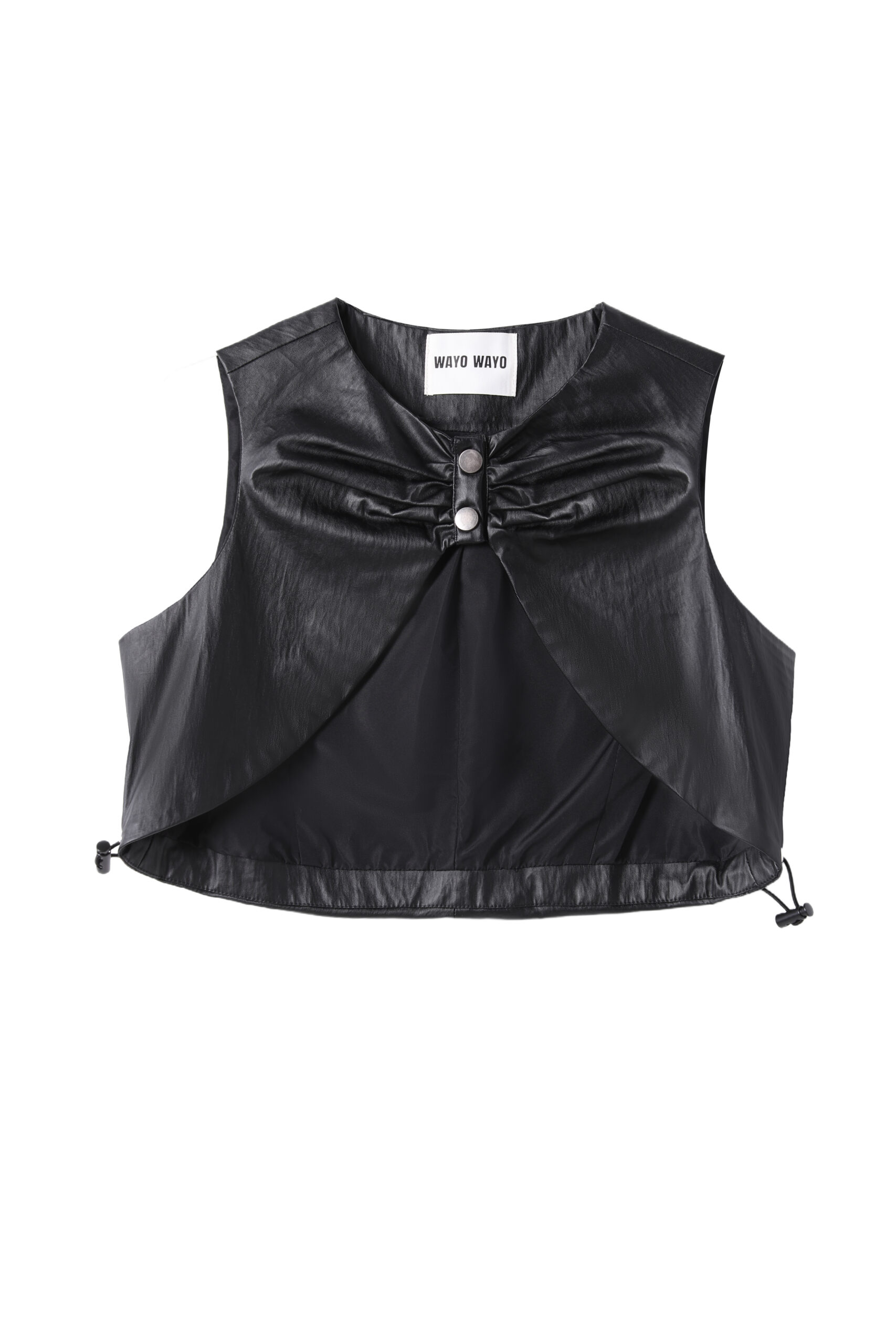 Coated Cotton Cropped Vest