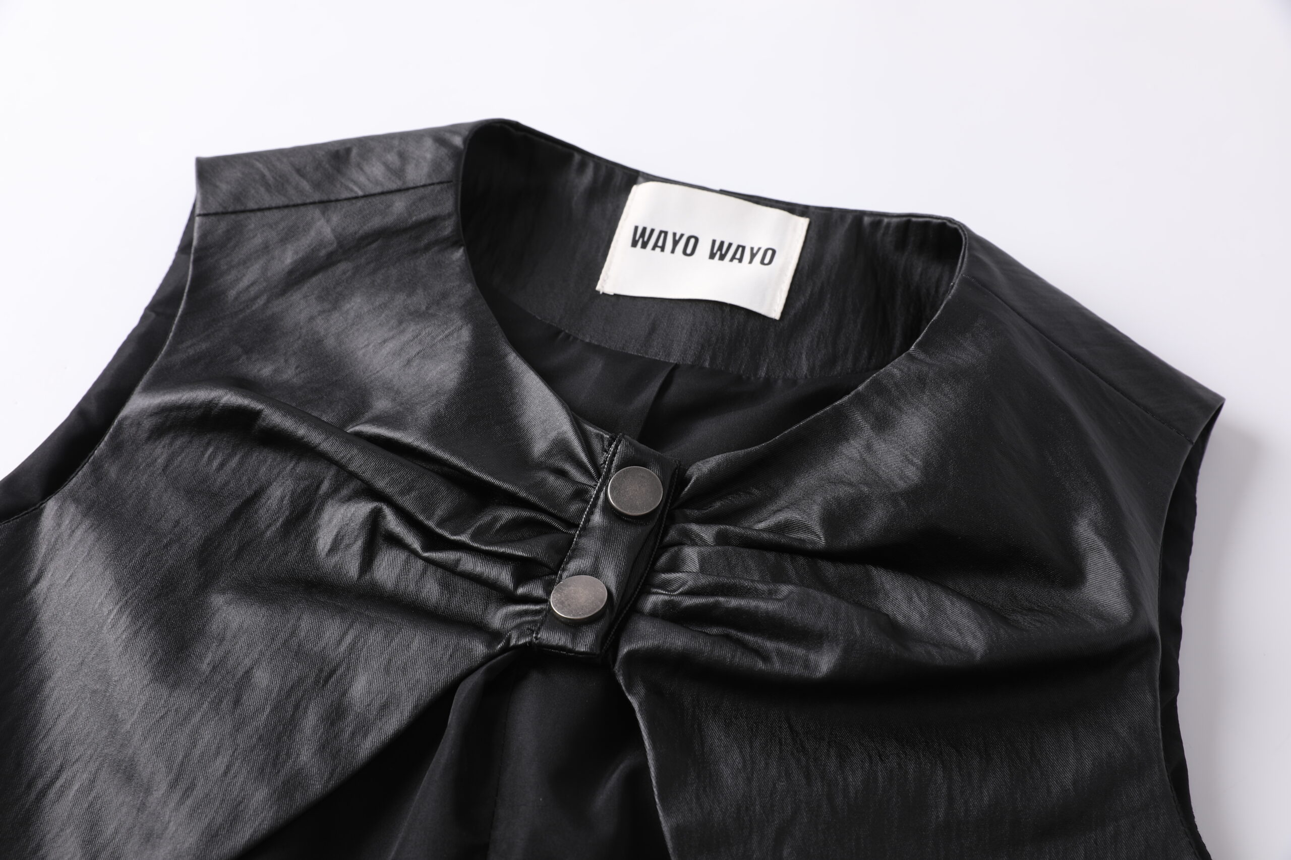 Coated Cotton Cropped Vest - Image 9