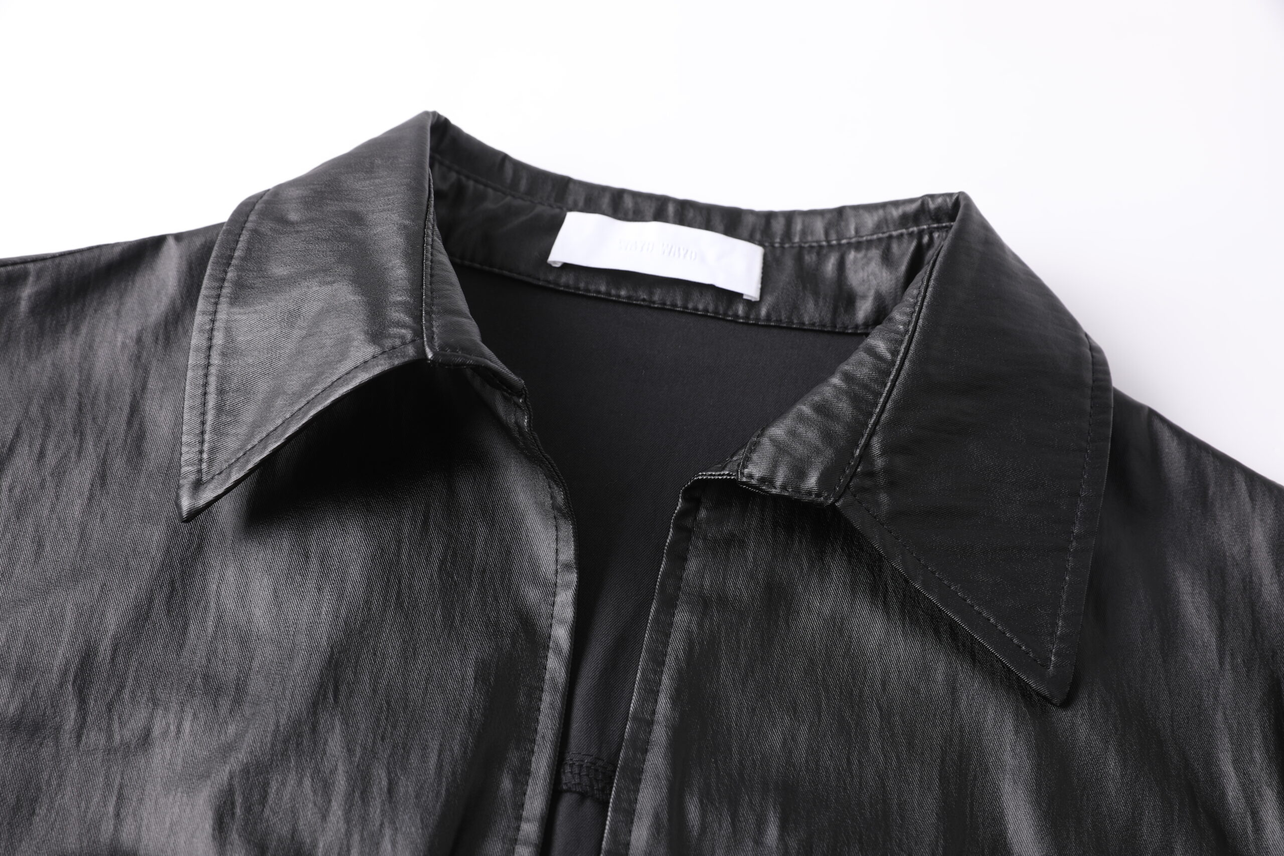 Coated Cotton Slim Zip up Shirt - Image 5