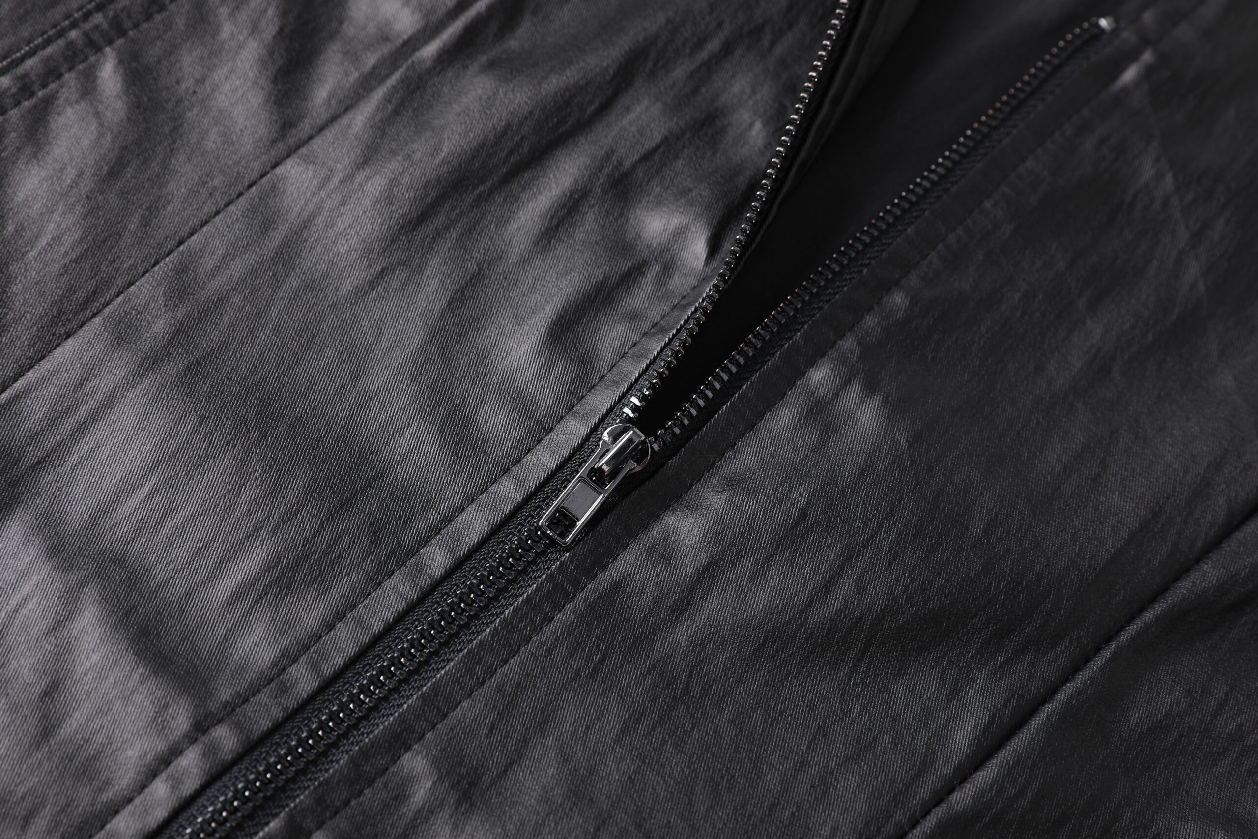 Coated Cotton Slim Zip up Shirt - Image 2