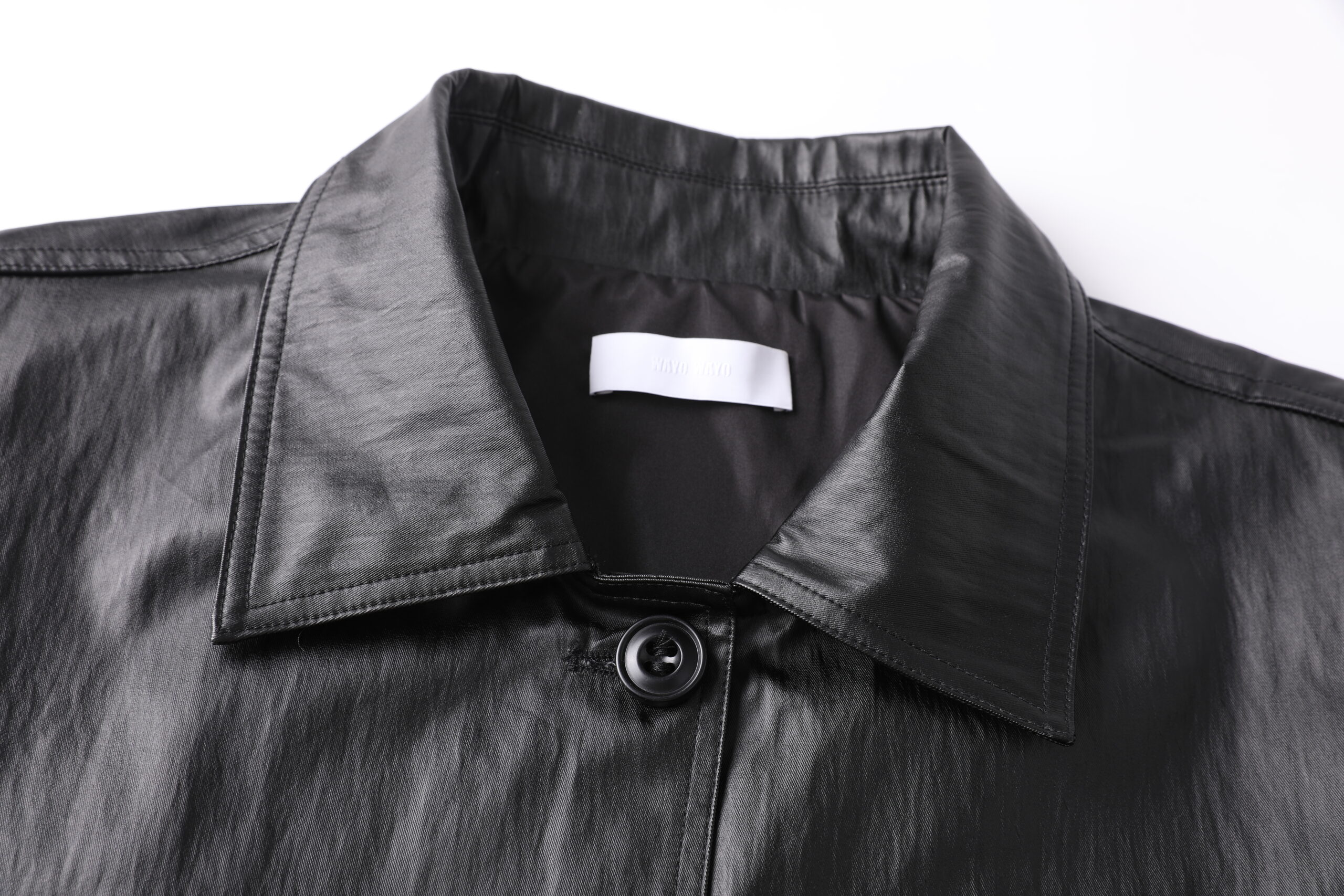 Lightweight Faux Leather Coated Cotton Jacket - Image 2