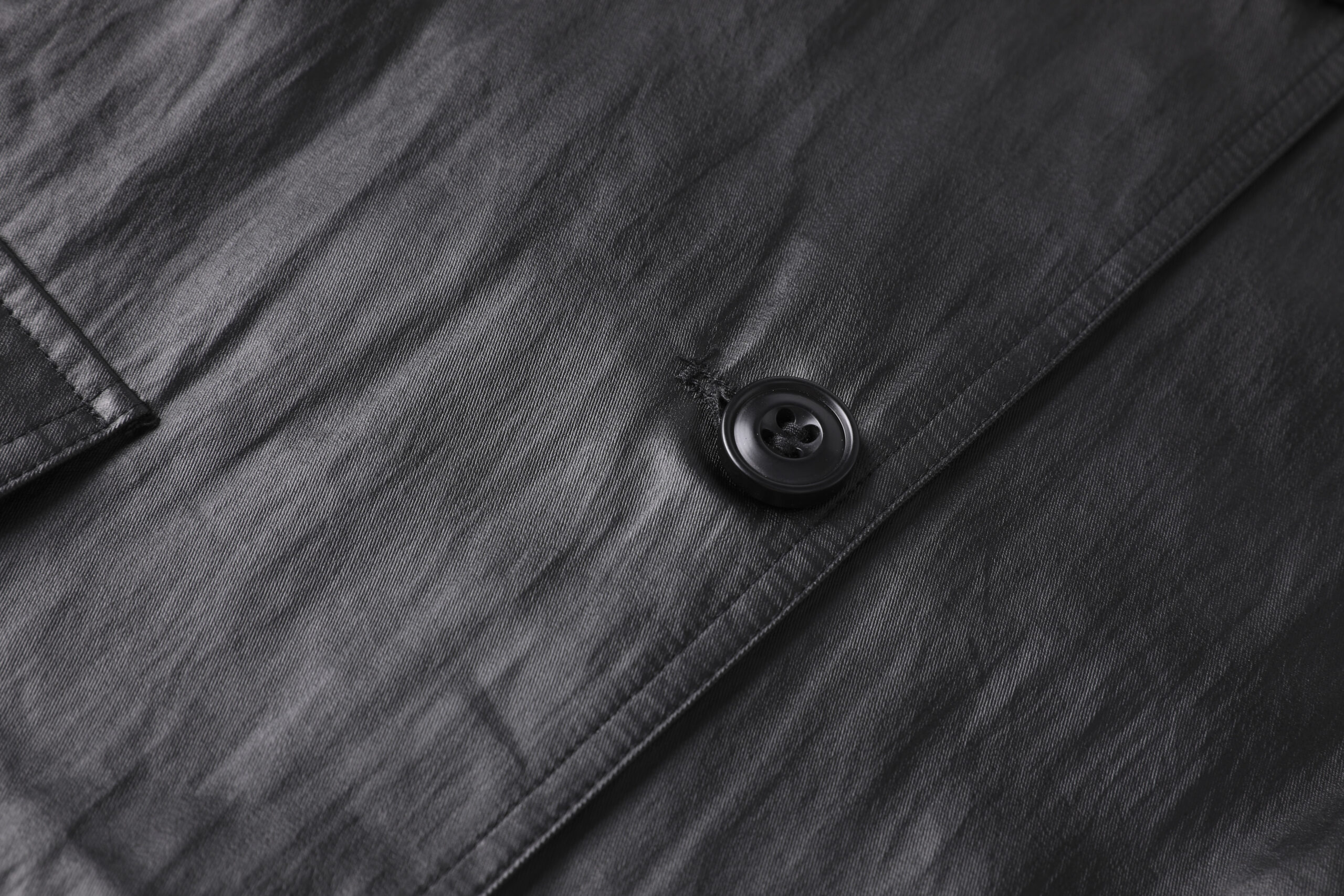 Lightweight Faux Leather Coated Cotton Jacket - Image 3