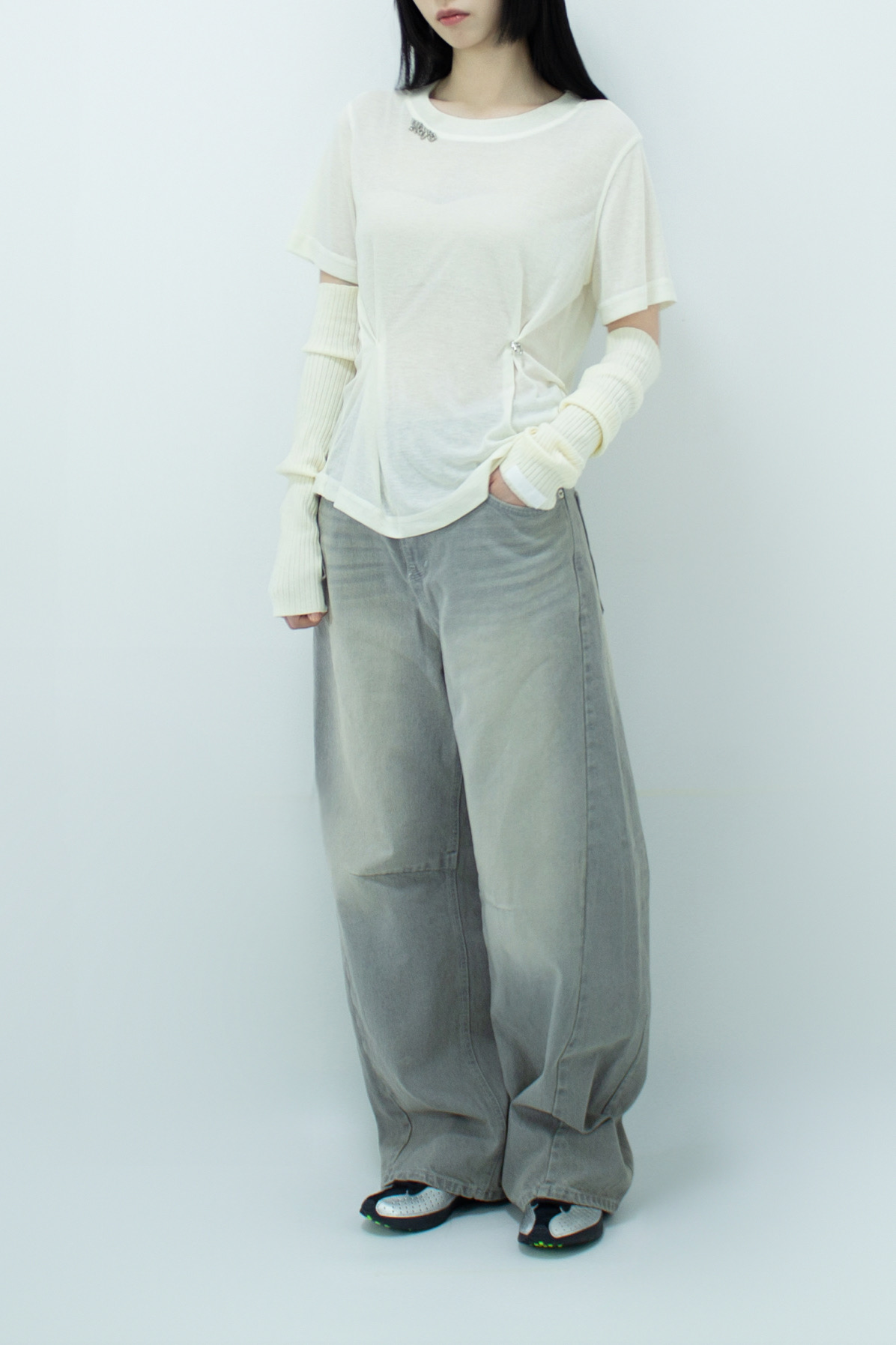 Ivory Body Twisted T-Shirt - Image 2