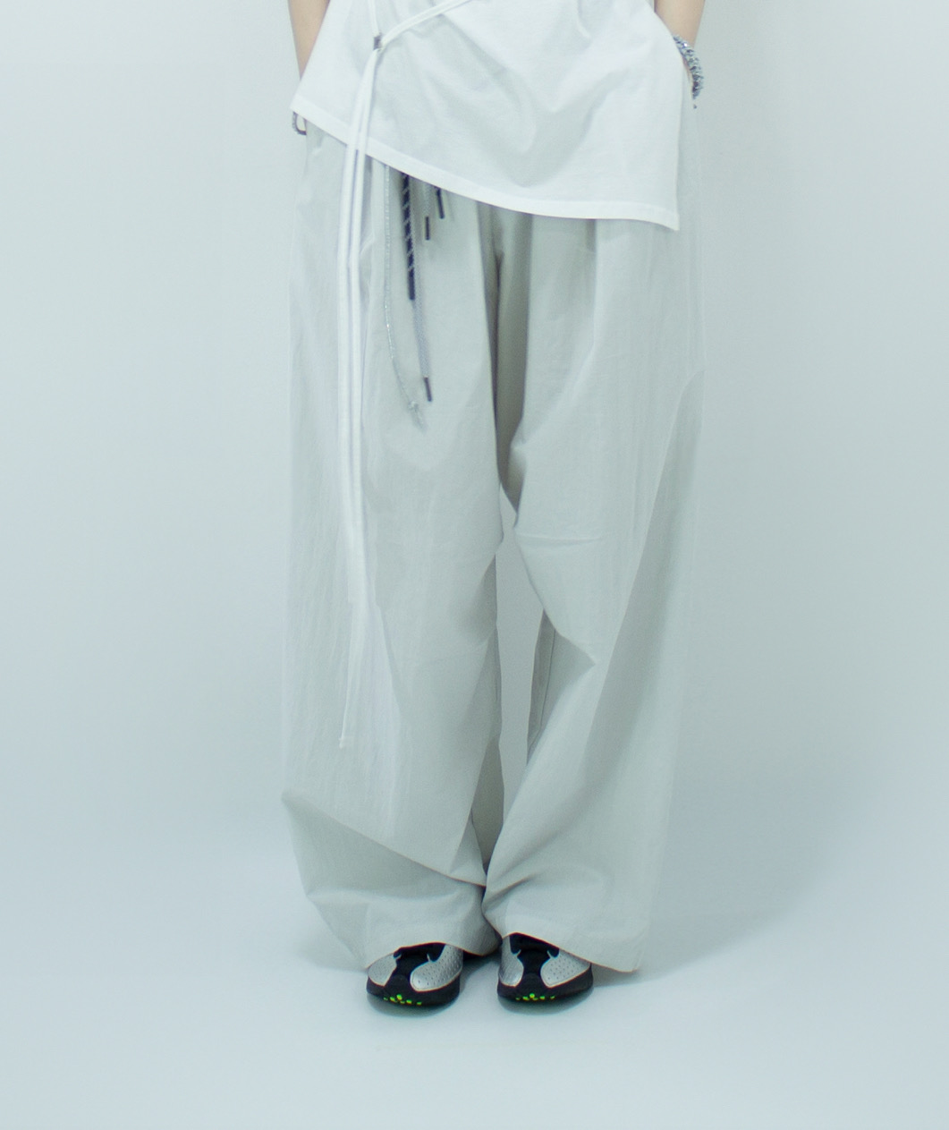 Light Grey Lounge Pants with Knot Belt - Image 2